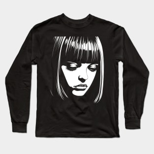 Gothic Girl in Monochrome Long Sleeve T-Shirt